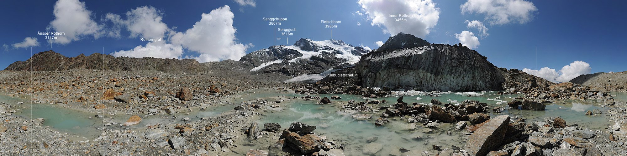 P008050: P360° panorama view Grüebu glacier and Fletschhorn
