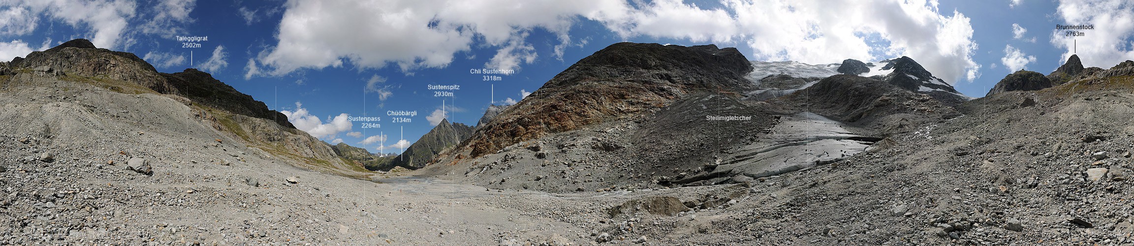 P008136: 360° Panoramabild Steinlimigletscher (Stand 8.2011)