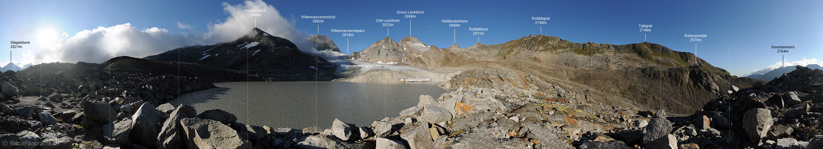 P008192: Panoramabild Witenwasserengletscher mit Gletscherrandsee