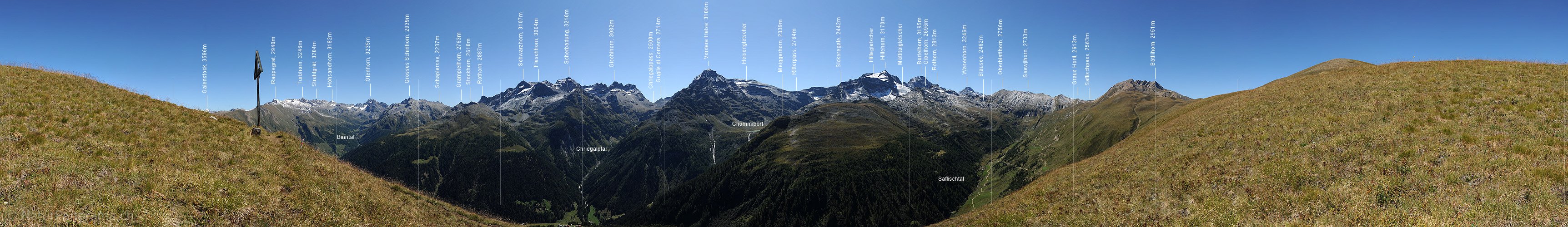 P008391: Gipfelpanorama Breithorn Kreuz (Binntal)