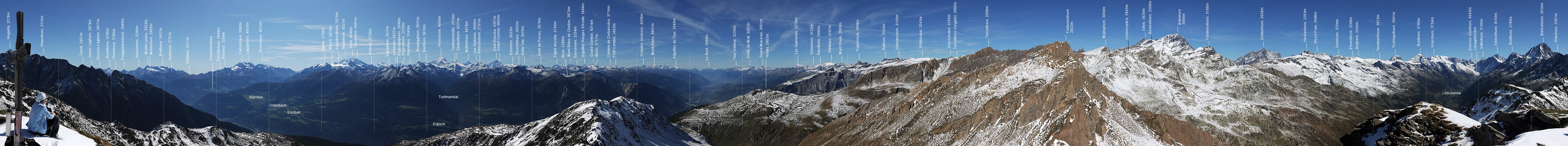 P008553: Gipfelpanorama Niwen (Lötschental)