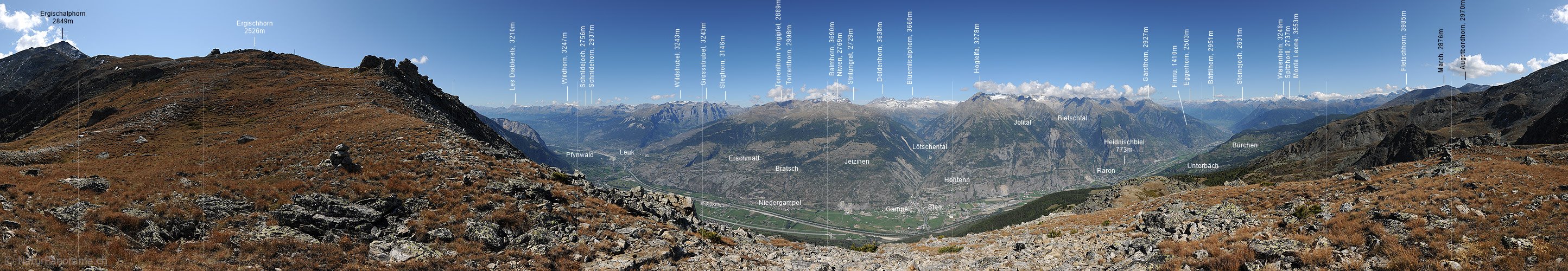 P008568: Gipfelpanorama Ergischhorn (Augstbordregion)