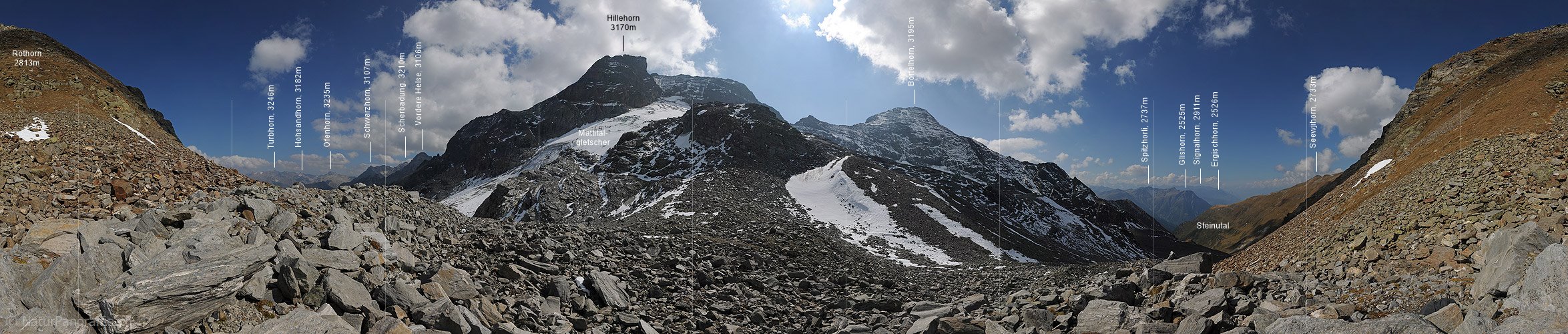 P008595: Panoramabild Steinejoch im Mättital (Binntal)