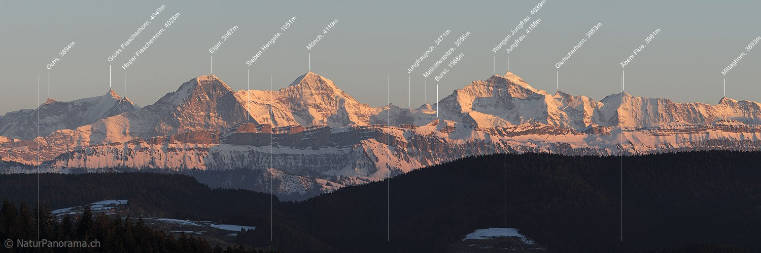 P009153a: Panoramafoto Eiger, Mönch und Jungfrau