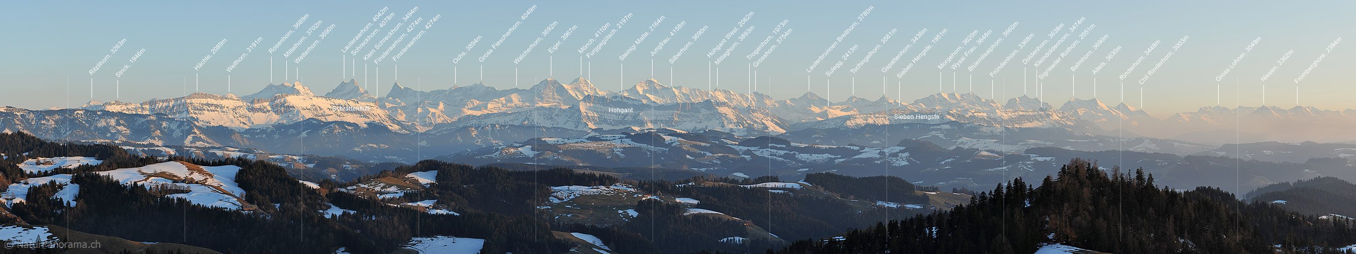 P009162: Panoramafoto Berner Alpen vom Emmental