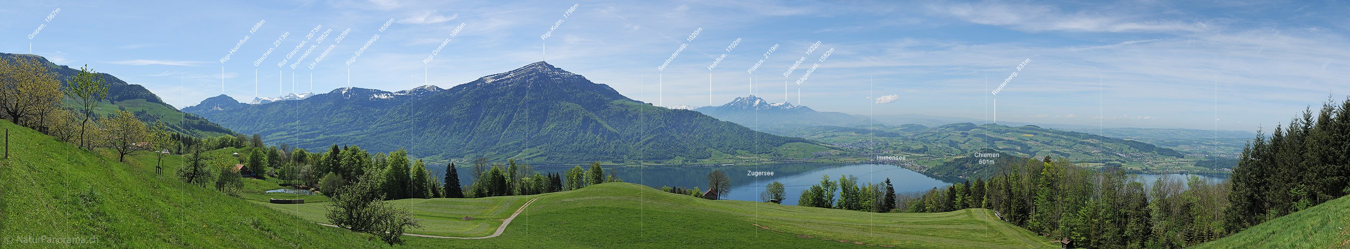 P009757a: Panoramic image Rigi and Lake Zug from Walchwilerberg