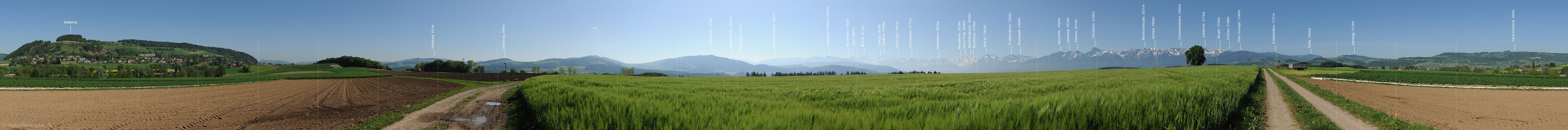 P009795: 360° Panoramic photo cultivated land in Kirchdorf