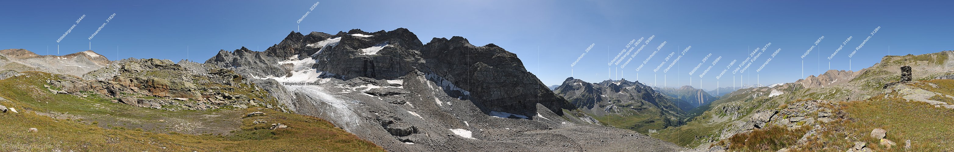 P010468: 360° Panoramafoto Ofenhorn und Tälligletscher (Binntal)