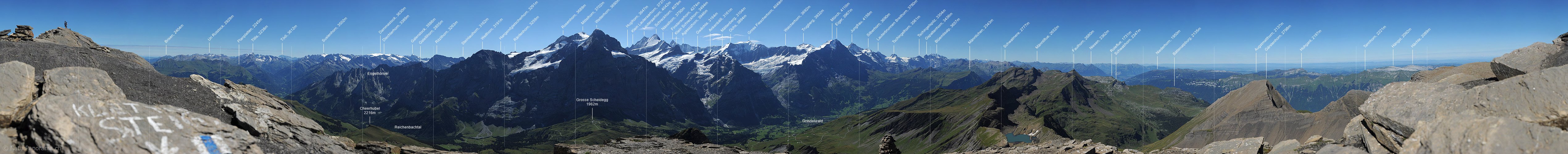 P010487: Hochauflösendes Gipfelpanorama Schwarzhorn (Jungfrauregion)