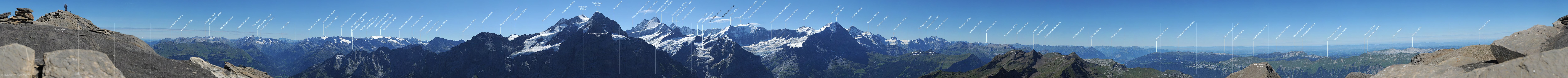 P010487a: Langes Panoramafoto Berner Alpen vom Schwarzhorn