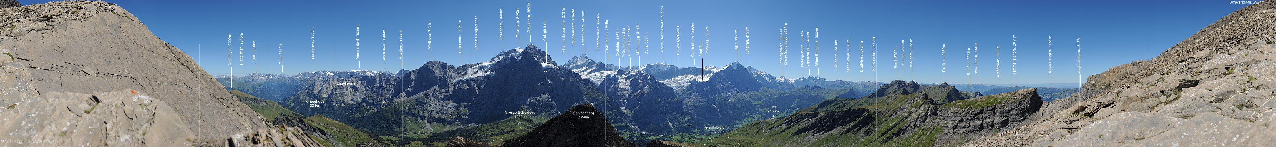 P010490: Gigapixel Panorama Berner Alpen vom Schwarzhorn (Jungfrauregion)