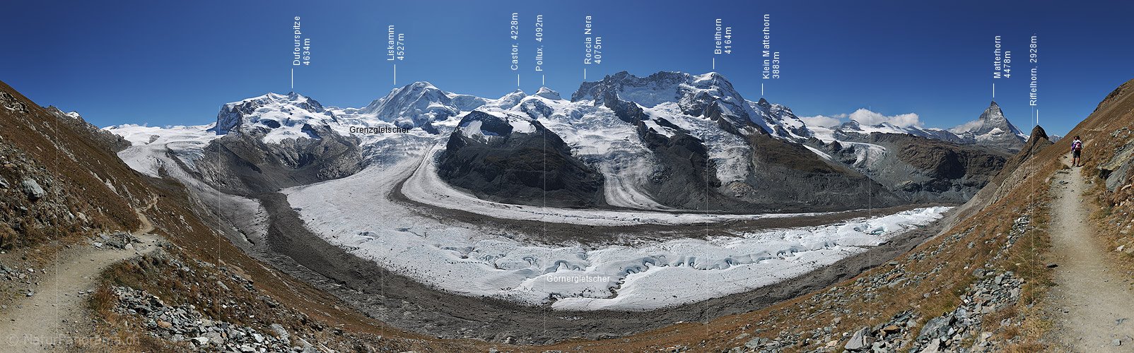 P010547: Panoramabild Gornergletscher und Zermatter Viertausender