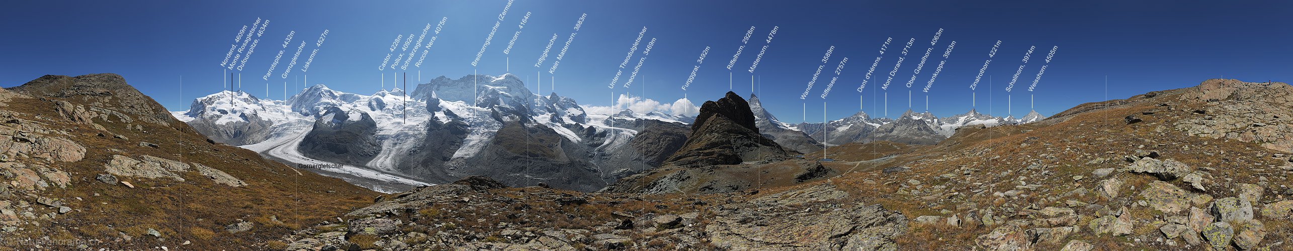 P010550: 360° Gigapixel Panoramabild Walliser Viertausender