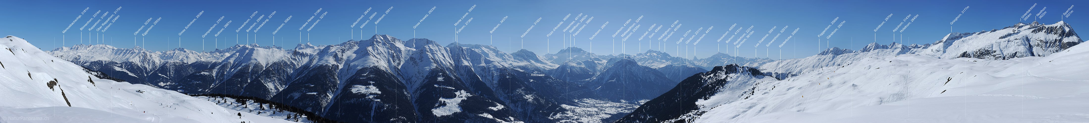 P012234b: Panoramafoto Walliser Alpen von der Riederalp
