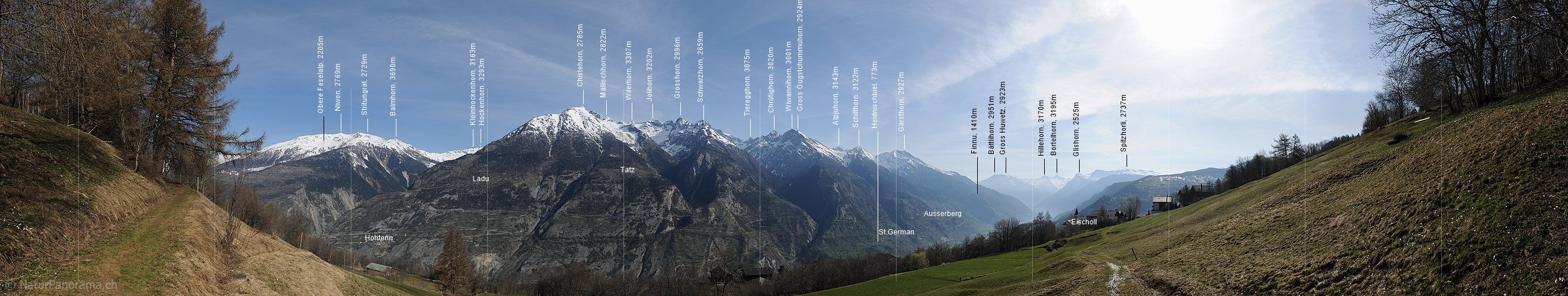 P012353a: Panoramabild Bietschorngruppe von Eischoll