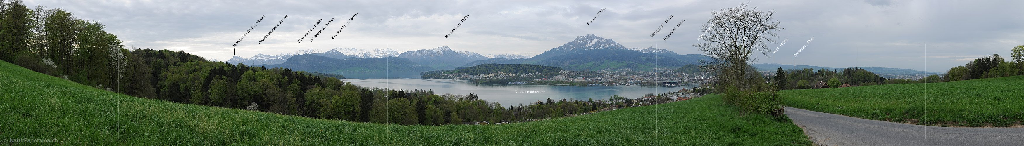 P012394a: Panoramabild Stadt Luzern und Pilatus