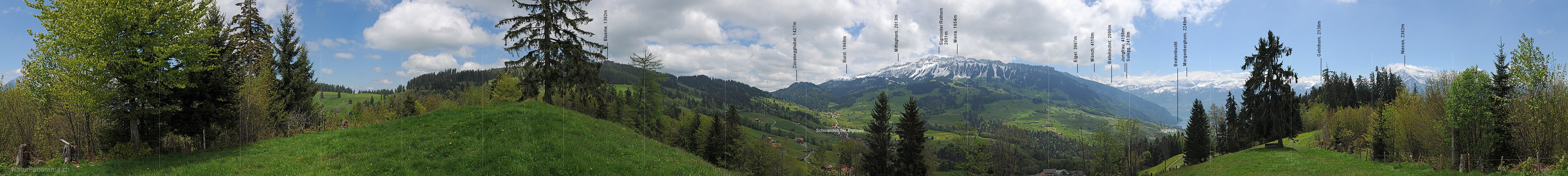 P012677: 360° Panorama Sigriswiler Grat und Schwanden von Westen