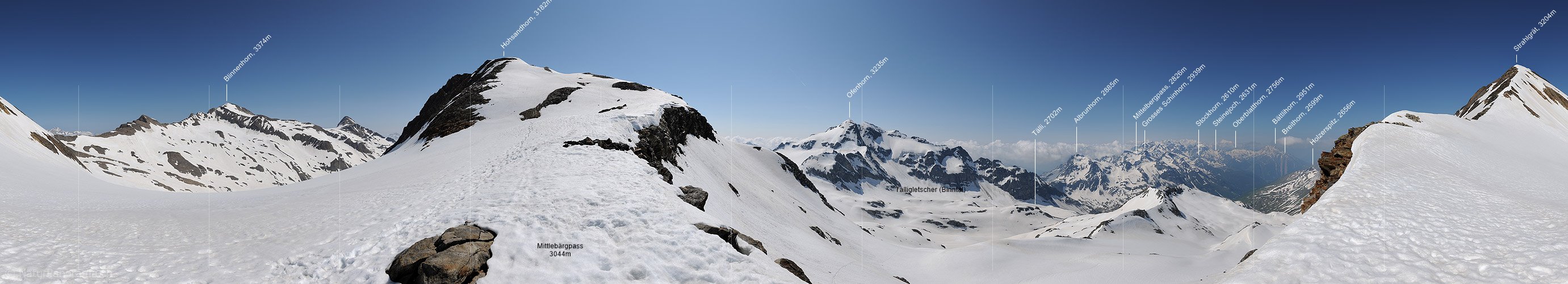 P013067: 360° Panoramafoto Mittlebärgpass (Binntal)