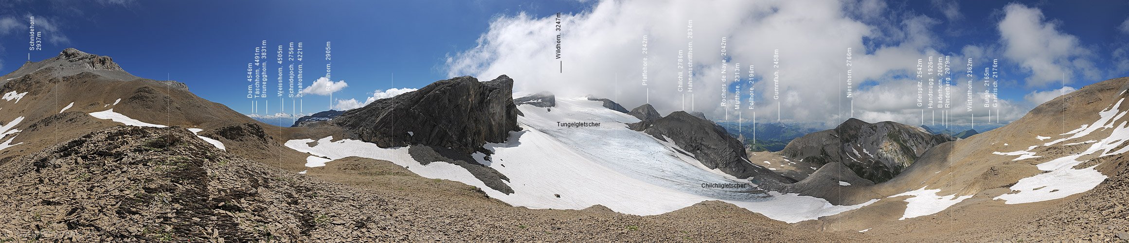 P013347: 360° Panoramafoto Schnidejoch und Tungelgletscher
