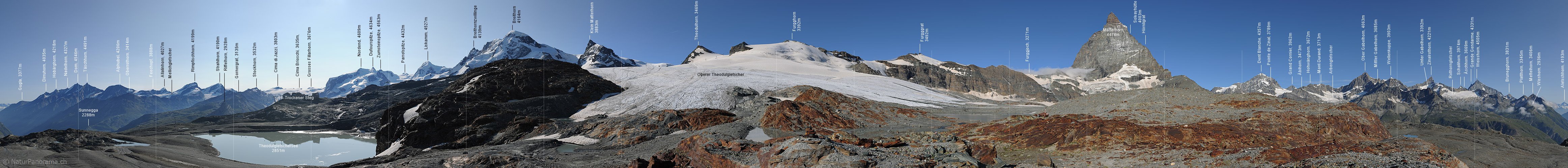 P013372: 360° Panoramabild Theodulgletschersee und Matterhorn