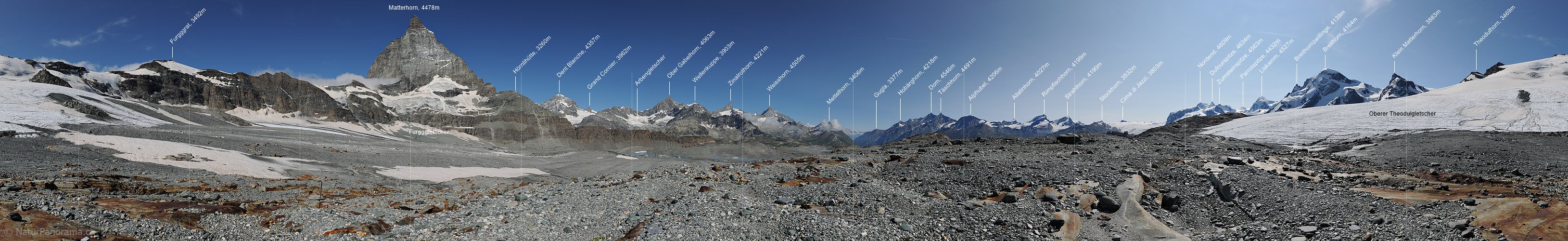 P013381: 360° Panoramafoto Matterhorn und karge Hochebene