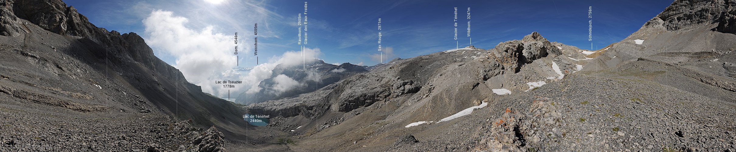 P013464: 360° Panoramafoto Schnidehorn und Lac Ténéhet