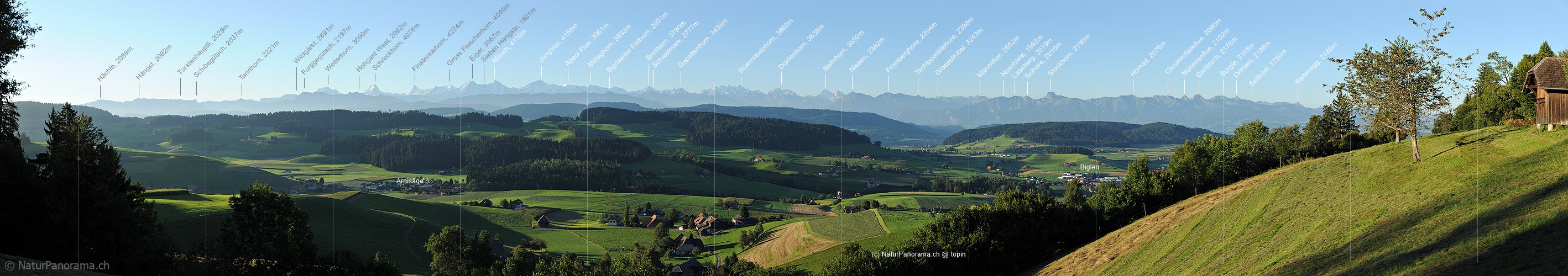 P013543: Grosses Panoramafoto Emmentaler Hügellandschaft im Morgenlicht