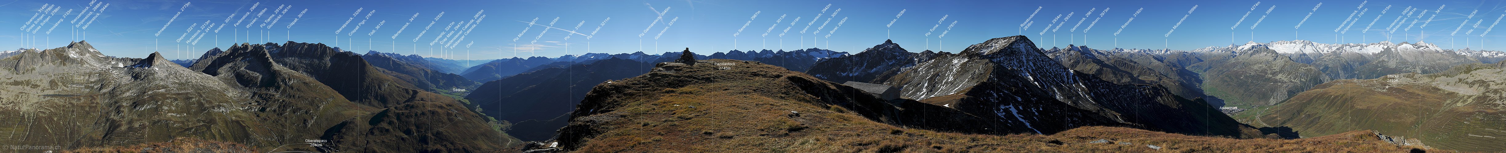 P013647: 360° Gipfelpanorama Pazzolastock