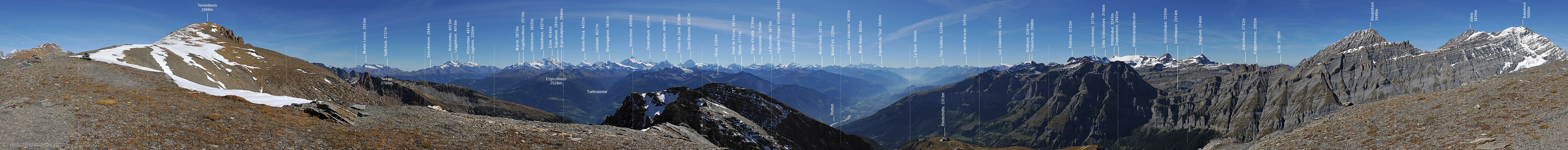 P013680: 360° Panoramabild Torrenthorn (Vorgipfel)