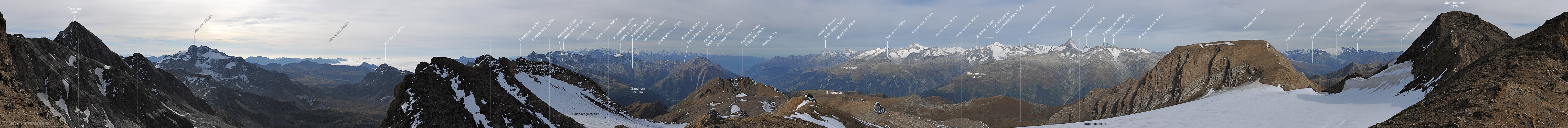 P013703: 360° Summit panorama Unter Rappehorn (Binntal)