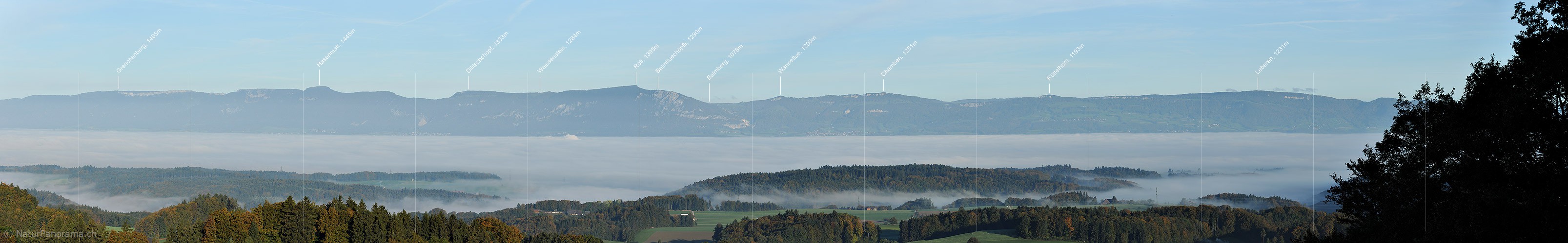 P013761: Panoramafoto Mittelland und Jura vom Oberbüelchnubel