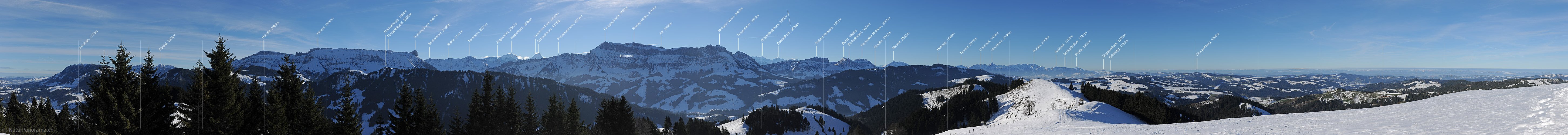 P013981: Panoramafoto Schrattenfluh, und Hohgant vom Wachthubel