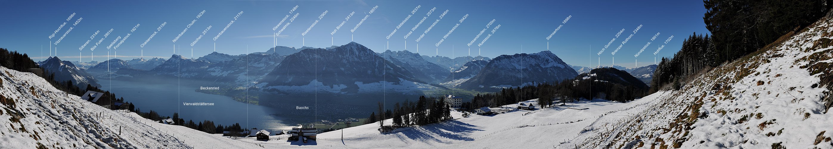 P014119: Panoramafoto Vierwaldstättersee, Buochserhorn und Stanserhorn