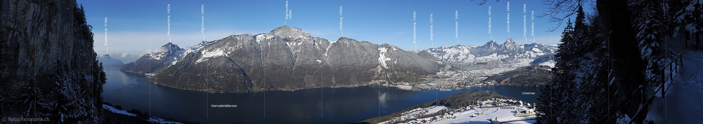 P014145: Panoramafoto Seelisberg, Vierwaldstättersee und Schwyz