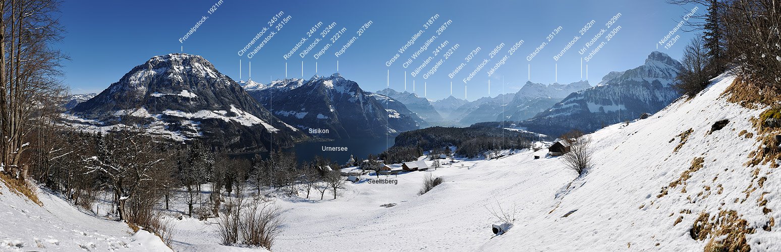 P014148: Panoramafoto Urner Alpen und Urnersee