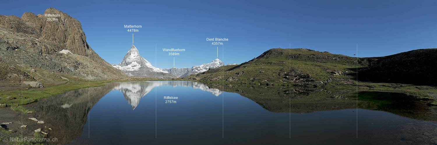 P014803: Hochauflösendes Panoramafoto Spiegelung des Matterhorns