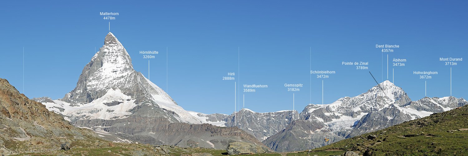 P014804a: Panoramafoto Matterhorn und Dent Blanche