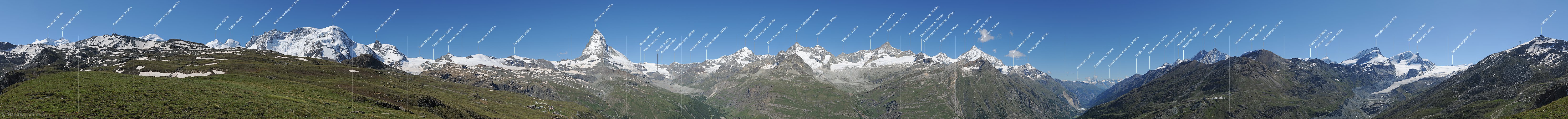 P014807a: 360° Panoramafoto Matterhorn und Zermatter 4000er