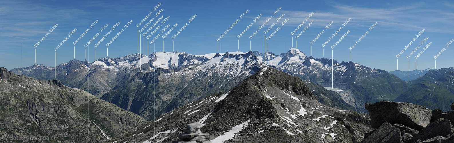 P014830: Panoramafoto Sidelhorn und Galenstock von Westen