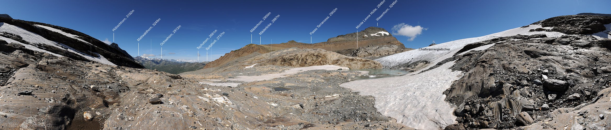 P014938: 360° Panoramafoto Chaltwassergletscher (Stand 8.2014)
