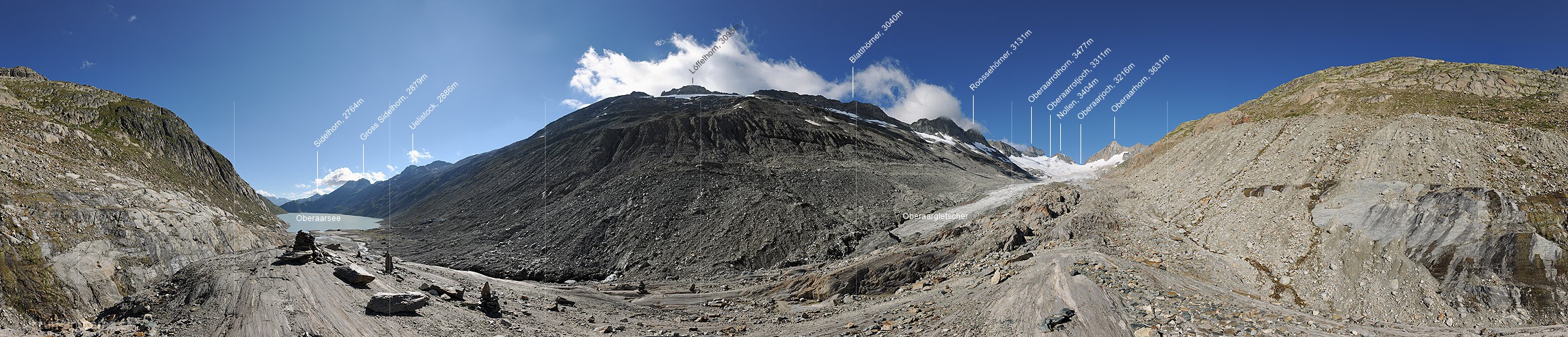 P014961: 360° Panoramafoto Oberaargletscher (Stand 8.2014)