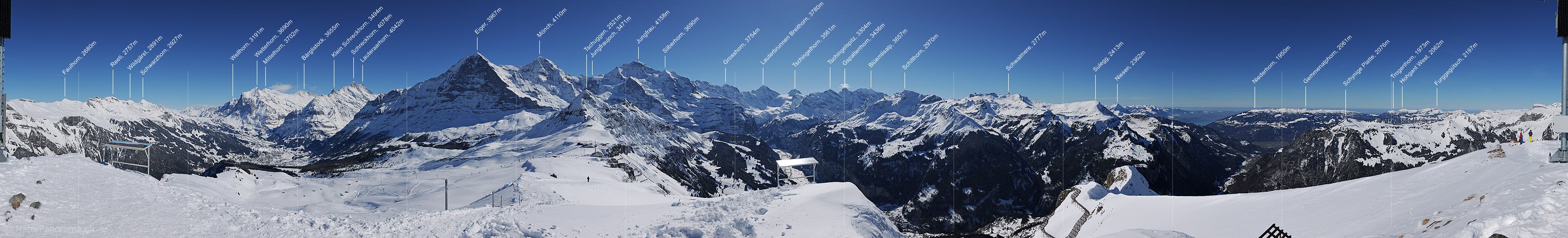 P015751: 360° Gipfelpanorama Männlichen mit Eiger, Mönch und Jungfrau