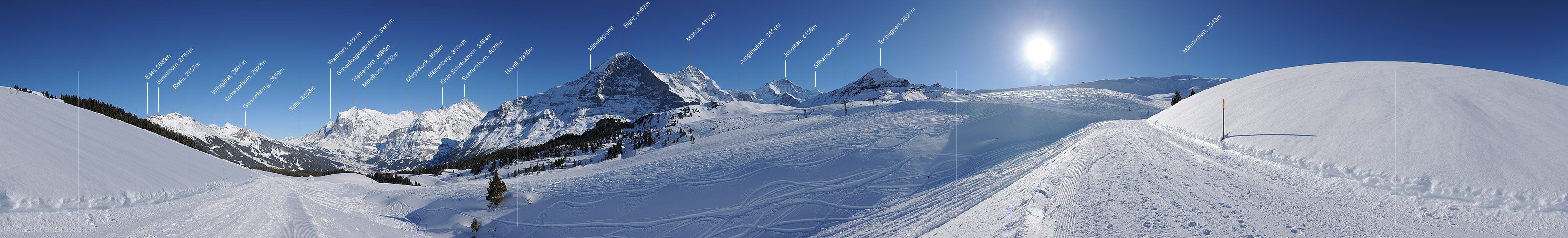 P015759: 360° Panoramafoto Skigebiet Männlichen (Jungfrauregion)