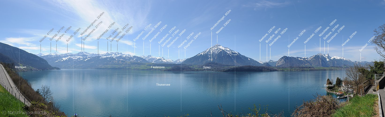 P015889a: Panoramafoto Thunersee, Niesen und Stockhorn