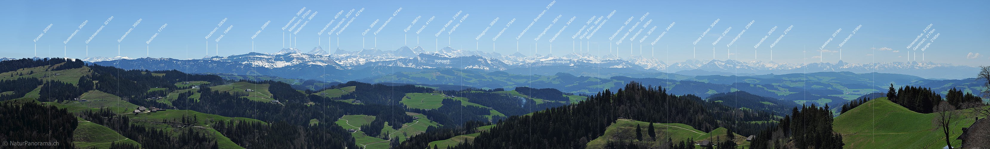 P016022: Hochaufgelöstes Panoramafoto Berner Alpen und Emmental