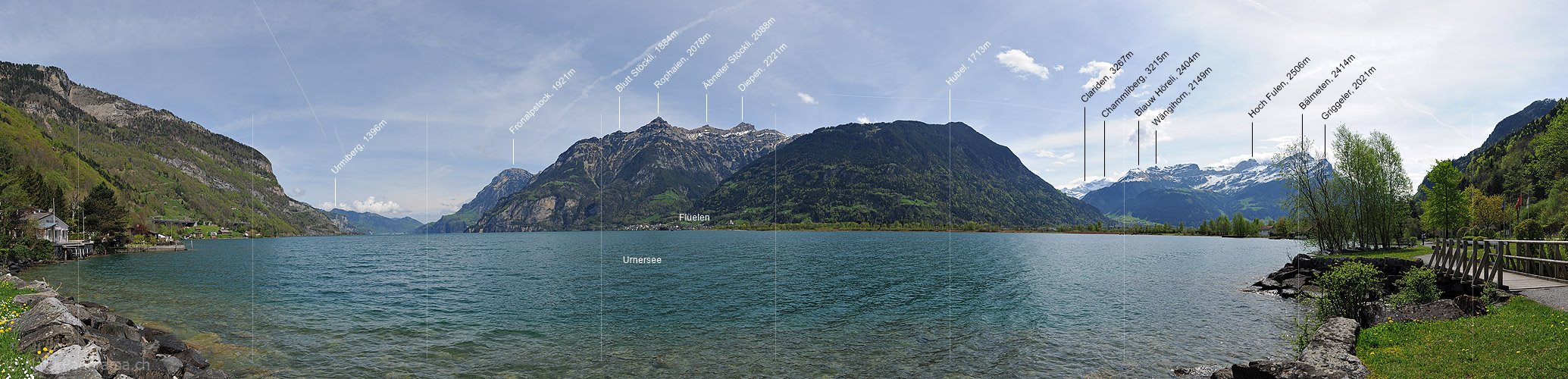 P016081: Panoramafoto Urnsersee bei Flüelen