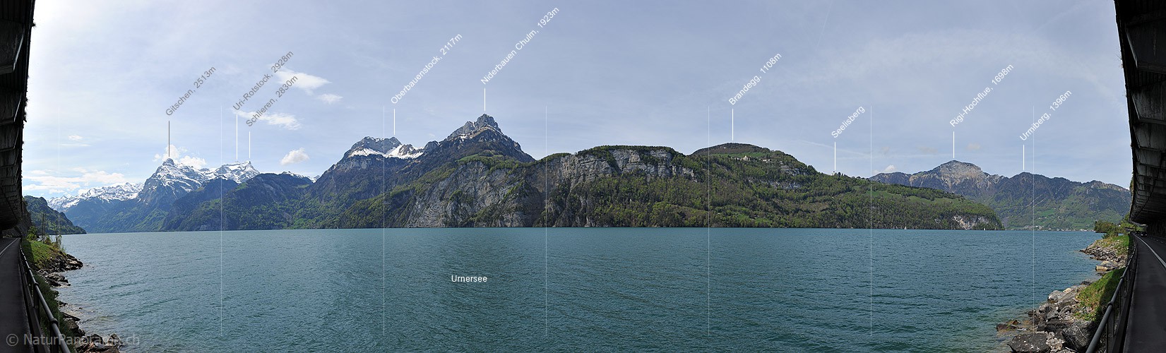 P016085: Panorama photo View from the Axenstrasse on the Urnersee
