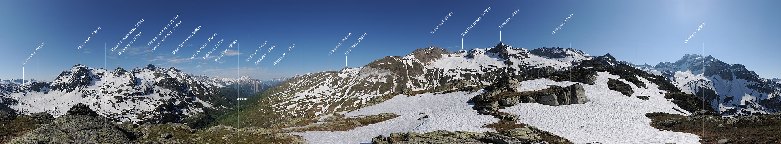 P016315: 360° Gipfelpanorama Mittlebärg (Binntal)