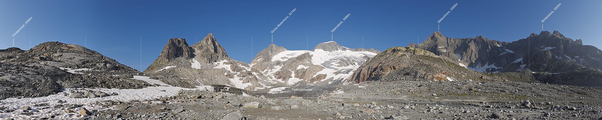 P016512: Panoramafoto Tiefengletscher und Galenstock (Stand 7.2015).