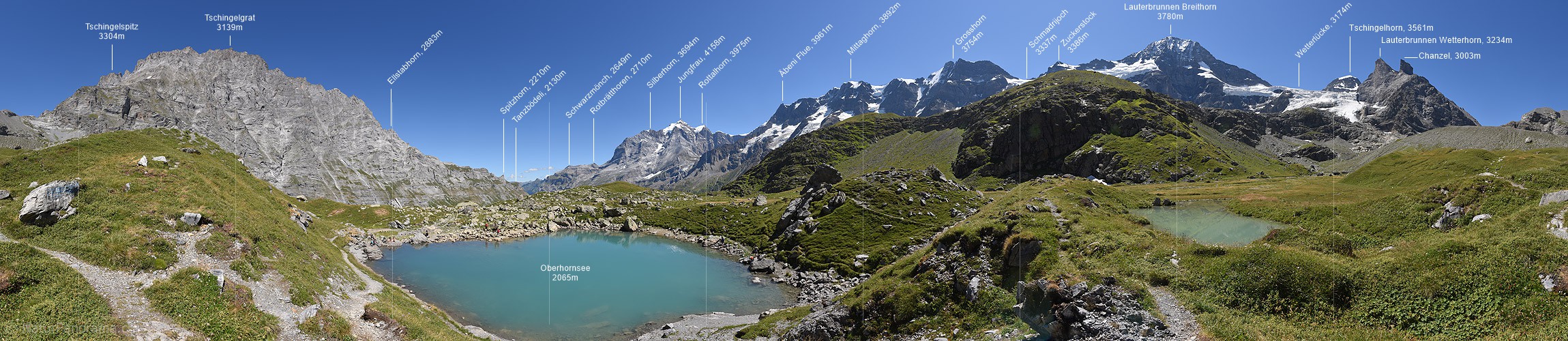 P016636: 360° Panorama view Lake Oberhorn in Lauterbrunnen Valley
